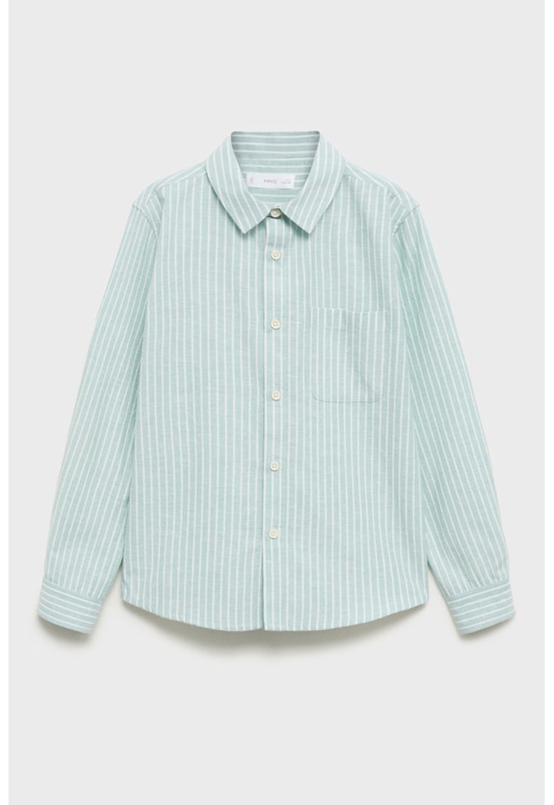 Camasa din amestec de in cu guler Mao