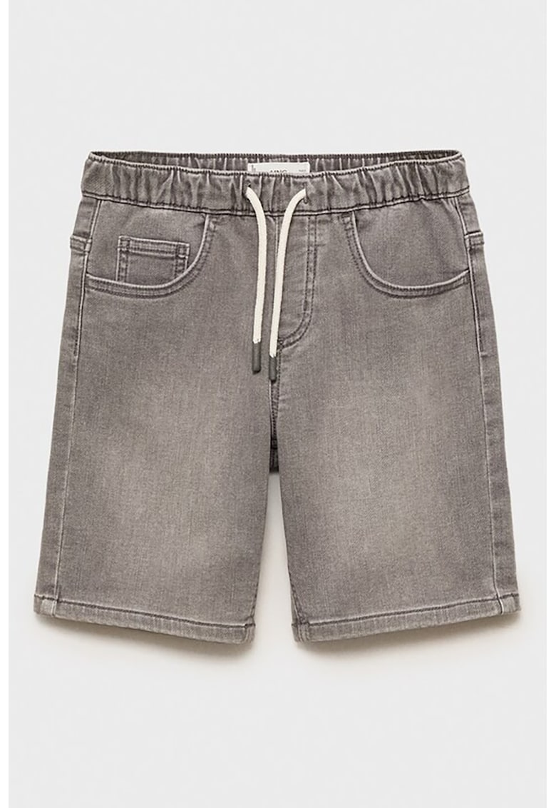 Bermude din denim cu snur de ajustare in talie