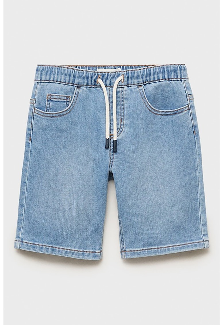 Bermude din denim cu snur de ajustare in talie