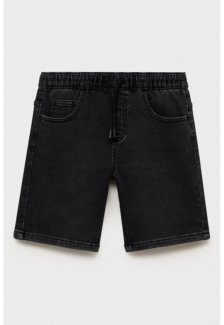 Bermude din denim cu snur de ajustare in talie