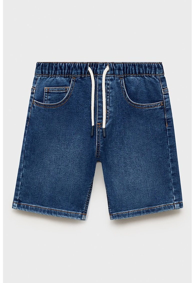 Bermude din denim cu snur de ajustare in talie