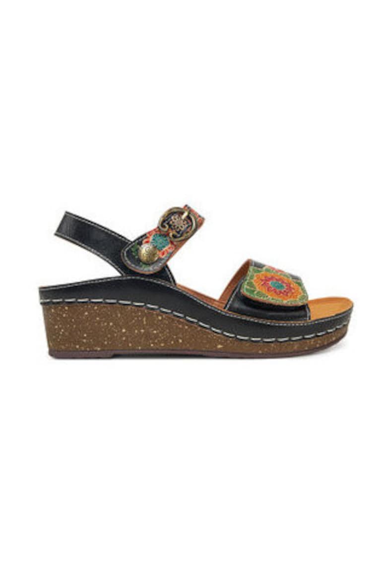 Sandale dama 305012838 - Piele naturala - Negru - Negru