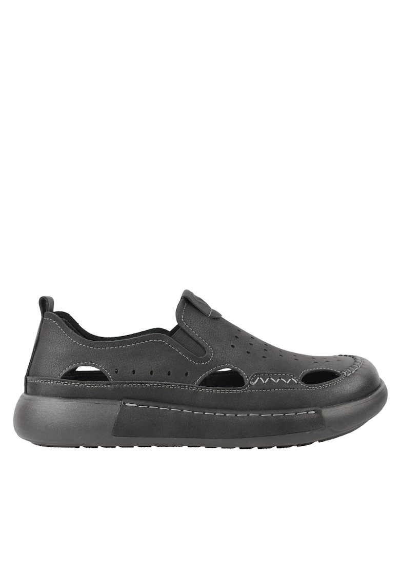 Pantofi casual - barbati - A93230 negru - piele nabuc - Negru