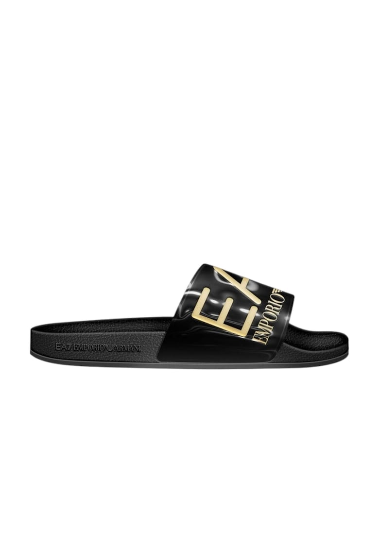 Papuci EA7 Oversize Logo 42398 - Auriu/Negru