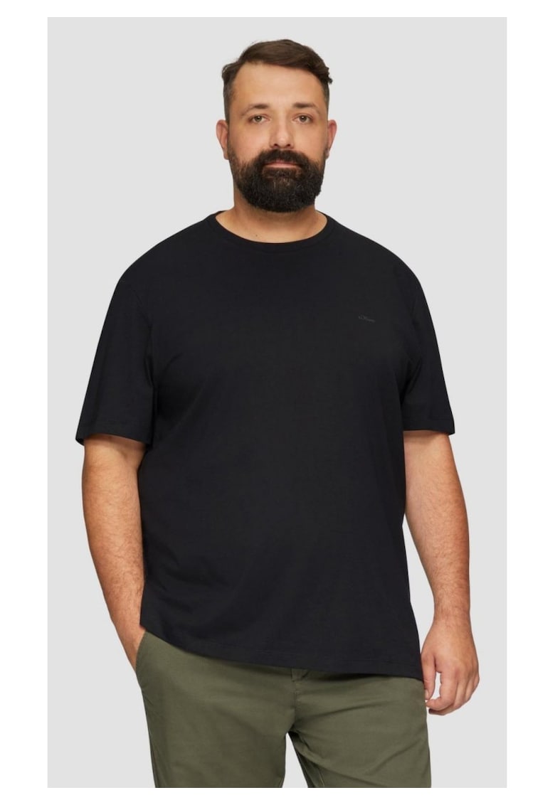 Tricou barbati big sizes - cu decolteu la baza gatului - cu logo