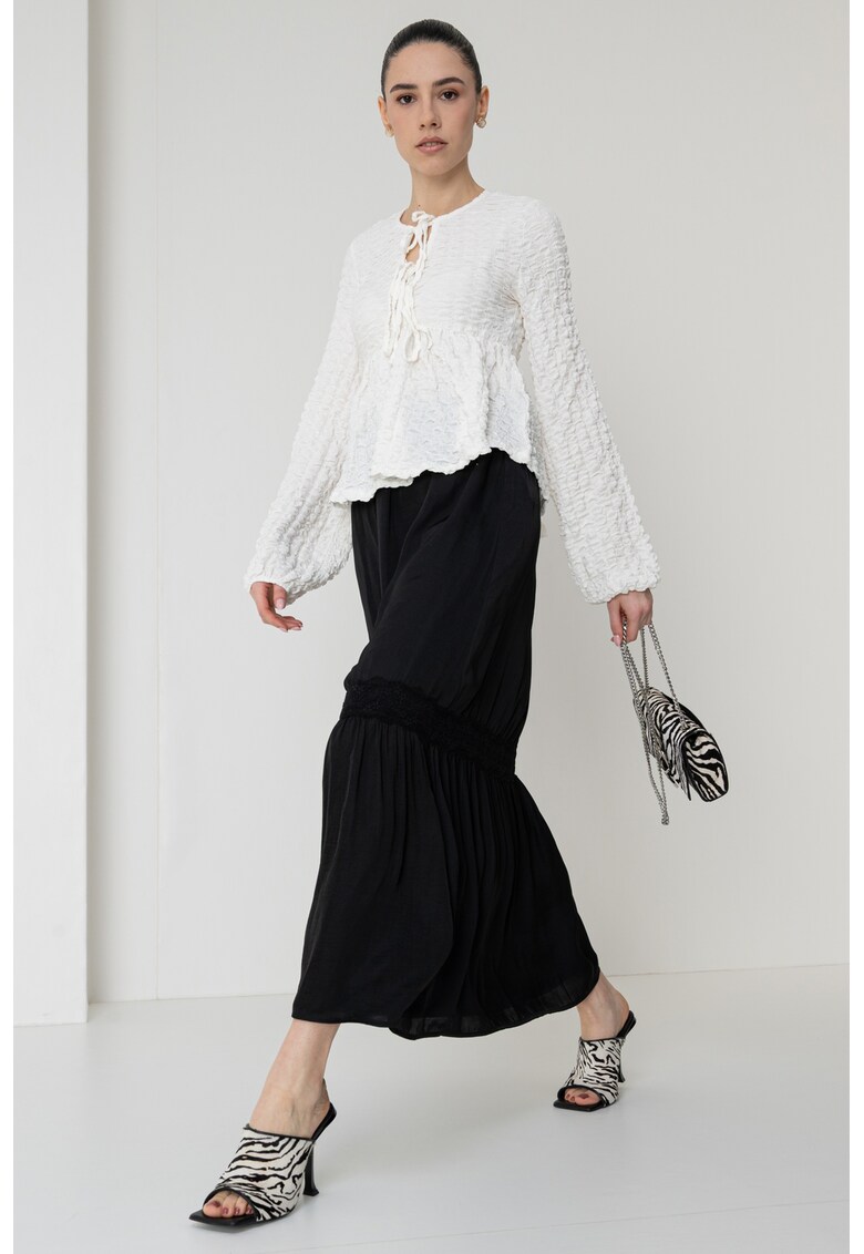 Fusta midi cu talie inalta