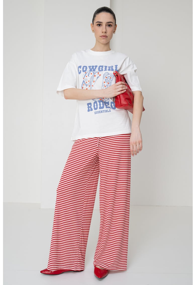 Tricou din bumbac cu imprimeu text