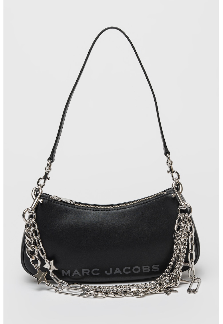 Geanta crossbody din piele cu bareta detasabila din lant