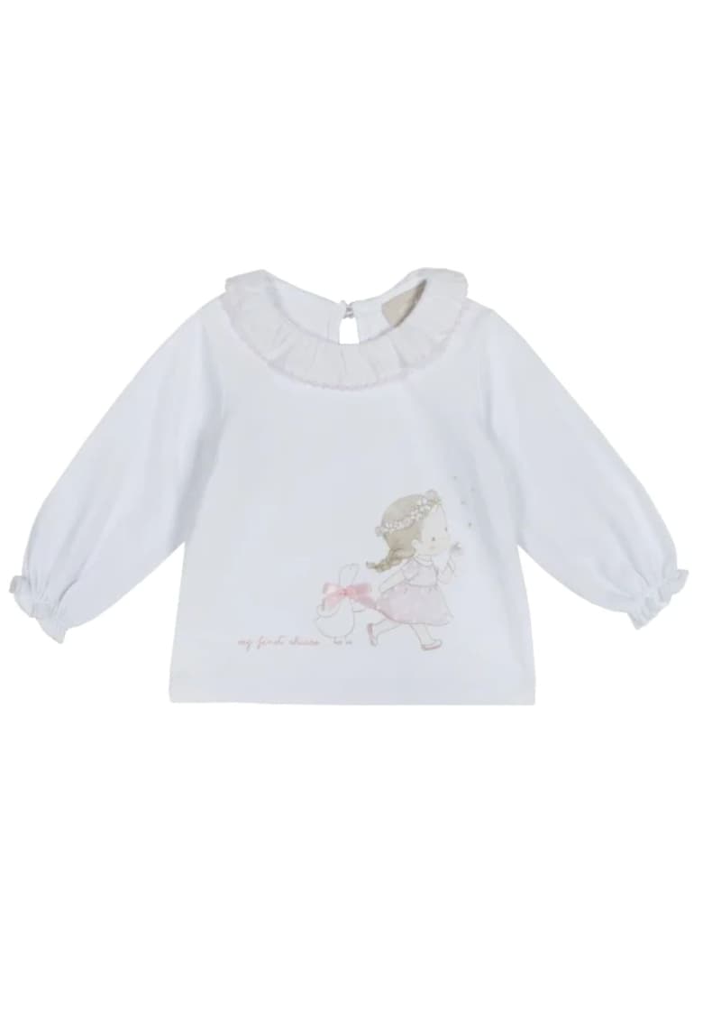 Bluza bumbac/elastan - alb - Alb