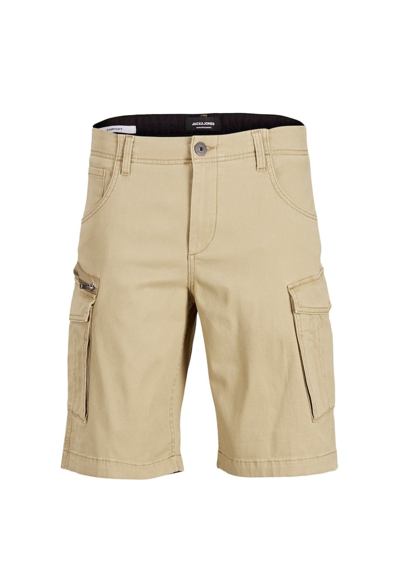 Pantaloni scurti copii - Jack&Jones - bej - 100% bumbac - 6 buzunare - croiala clasica
