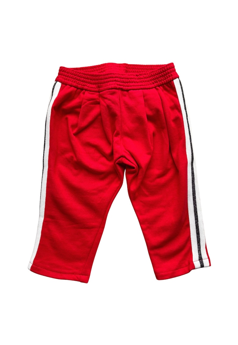 Pantaloni copii rosu - bumbac - dungi -
