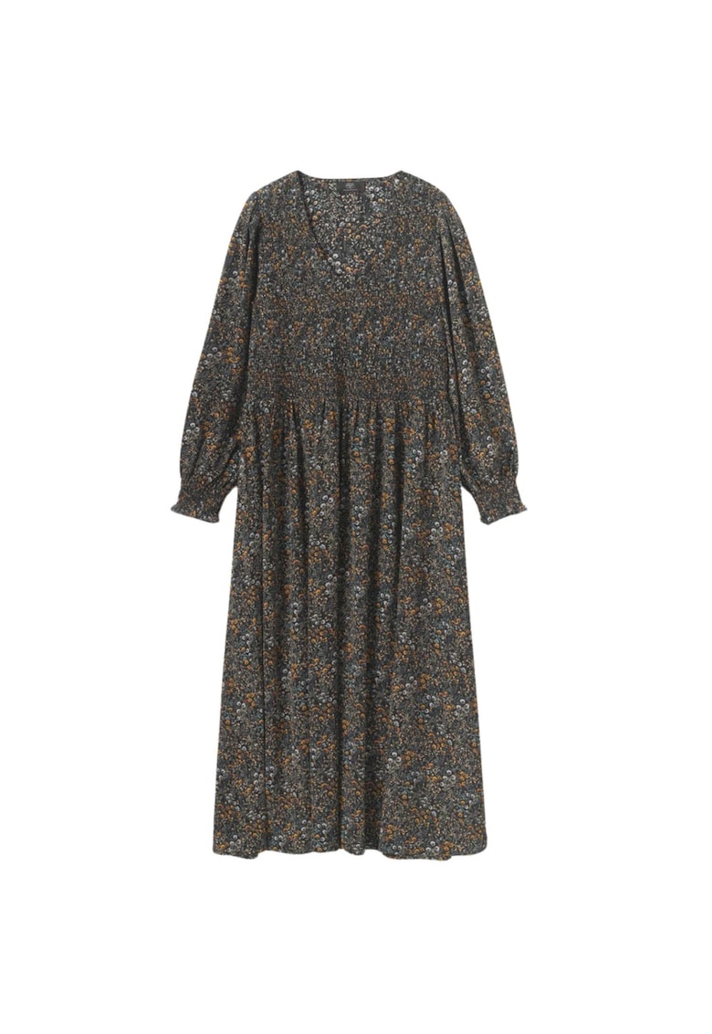 Rochie dama flori - evazata - multicolor - poliester-elastan Rochie dama flori - evazata - multicolor - poliester-elastan