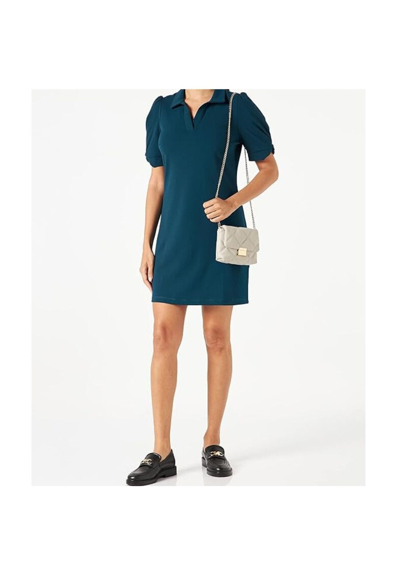 Rochie mini albastru - poliester - maneci scurte - fara model - Rochie mini albastru - poliester - maneci scurte - fara model -