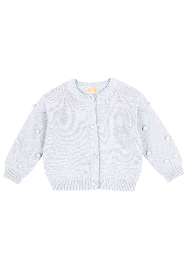 Pulover copii  bumbac - lana - alb - nasturi