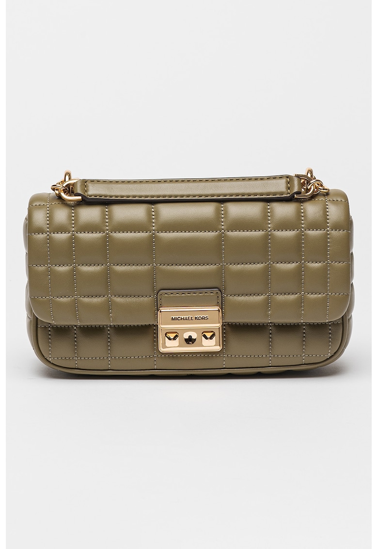 Geanta matlasata din piele cu bareta de umar Tribeca