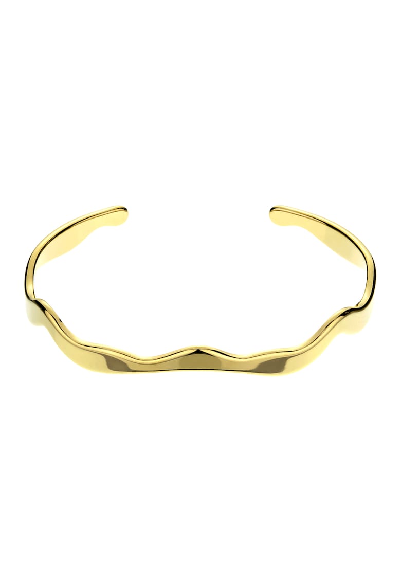 Bratara din otel inoxidabil cu model in valuri - Auriu