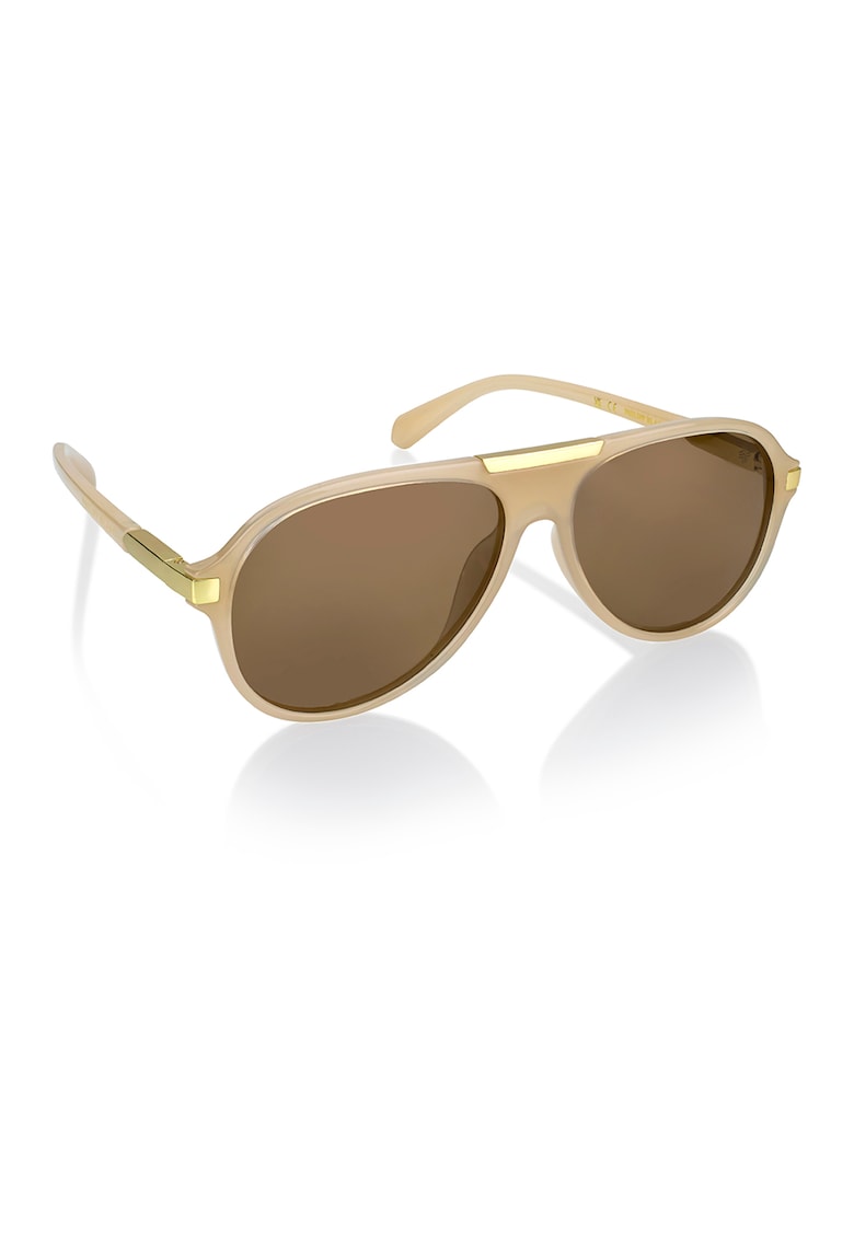 Ochelari de soare aviator unisex polarizati - Auriu/Maro nisip