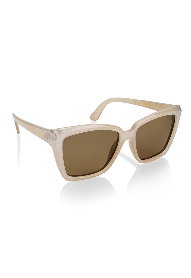 Ochelari de soare cat-eye unisex polarizati cu aspect masiv - Maro nisip