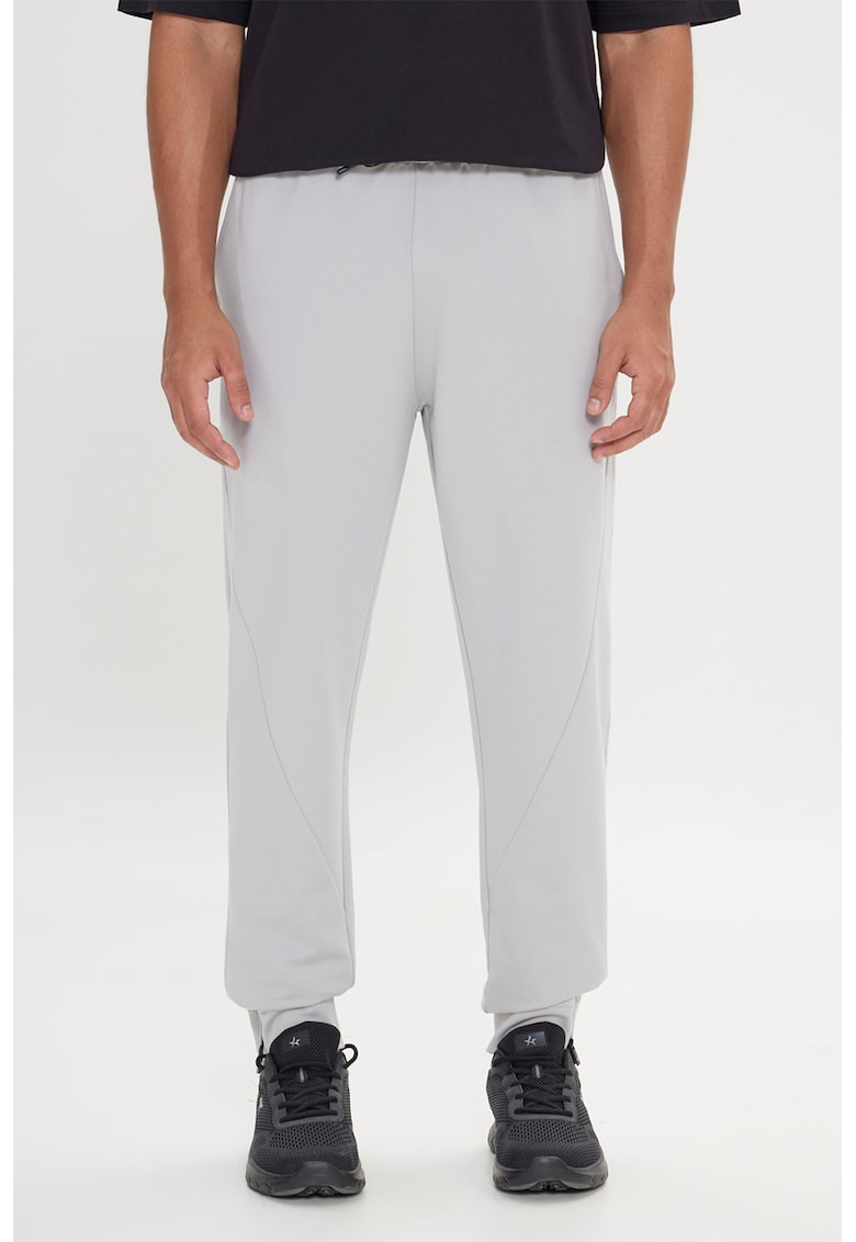 Pantaloni de trening cu snur de ajustare si croiala conica