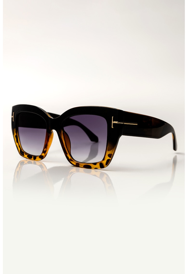 Ochelari de soare patrati cu lentile in degrade - Negru/Galben sofran