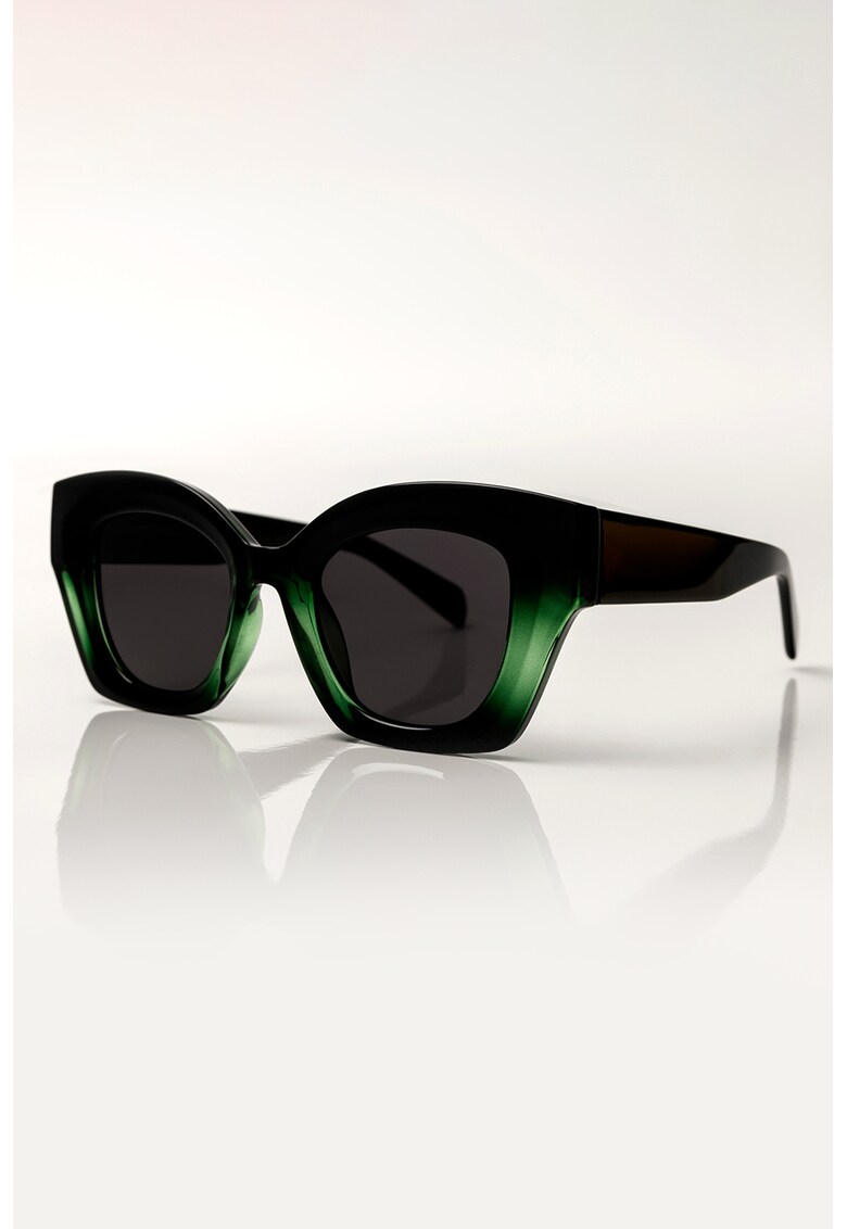 Ochelari de soare supradimensionati polarizati - Negru/Verde deschis