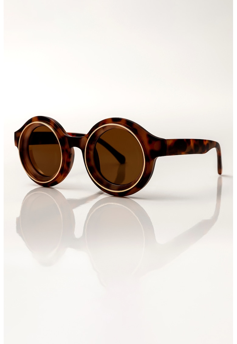 Ochelari de soare rotunzi Zoe - Negru/Maro
