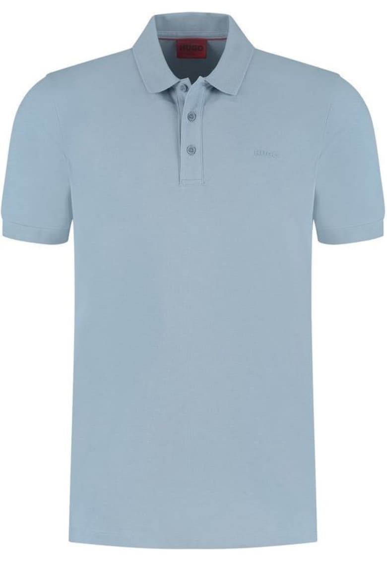 Hugo Tricou simplu din bumbac cu guler polo - Albastru azur