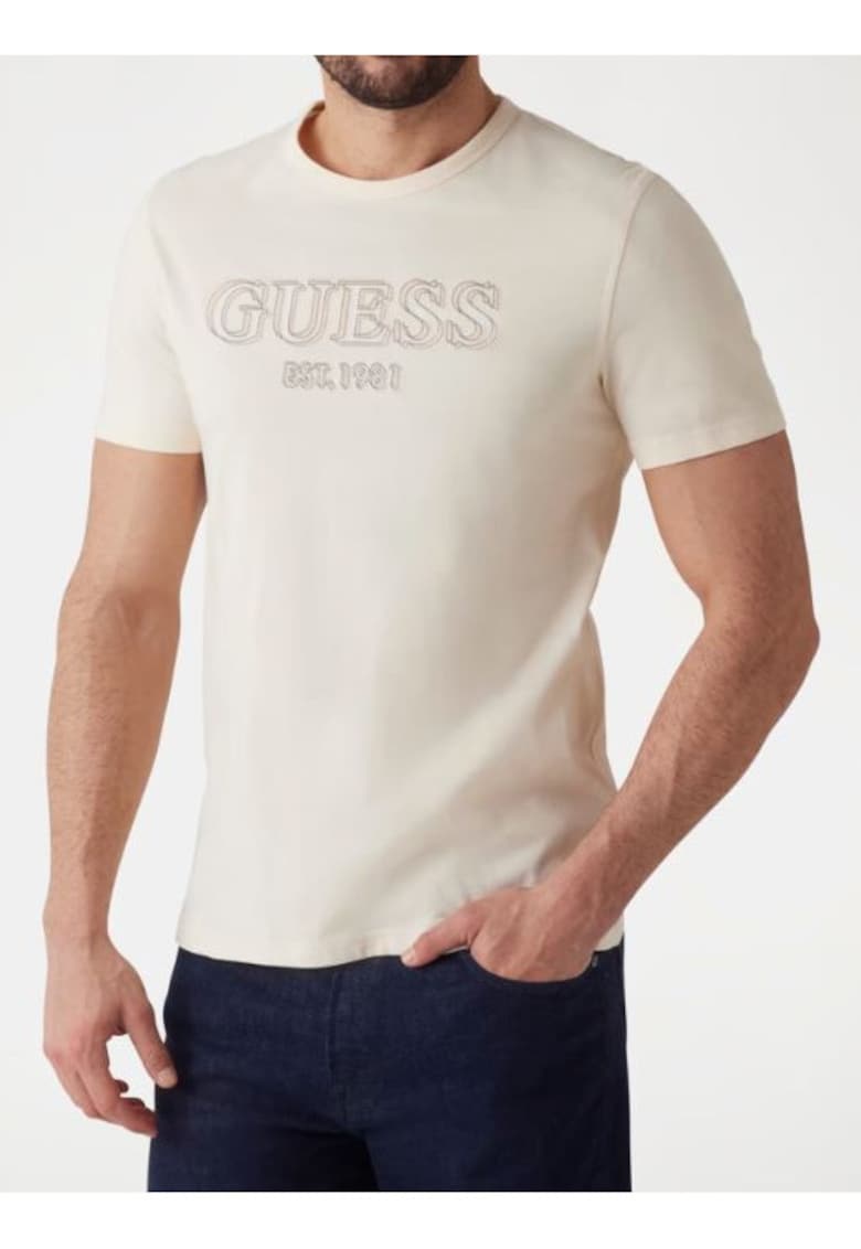 Guess Tricou slim fit cu logp -