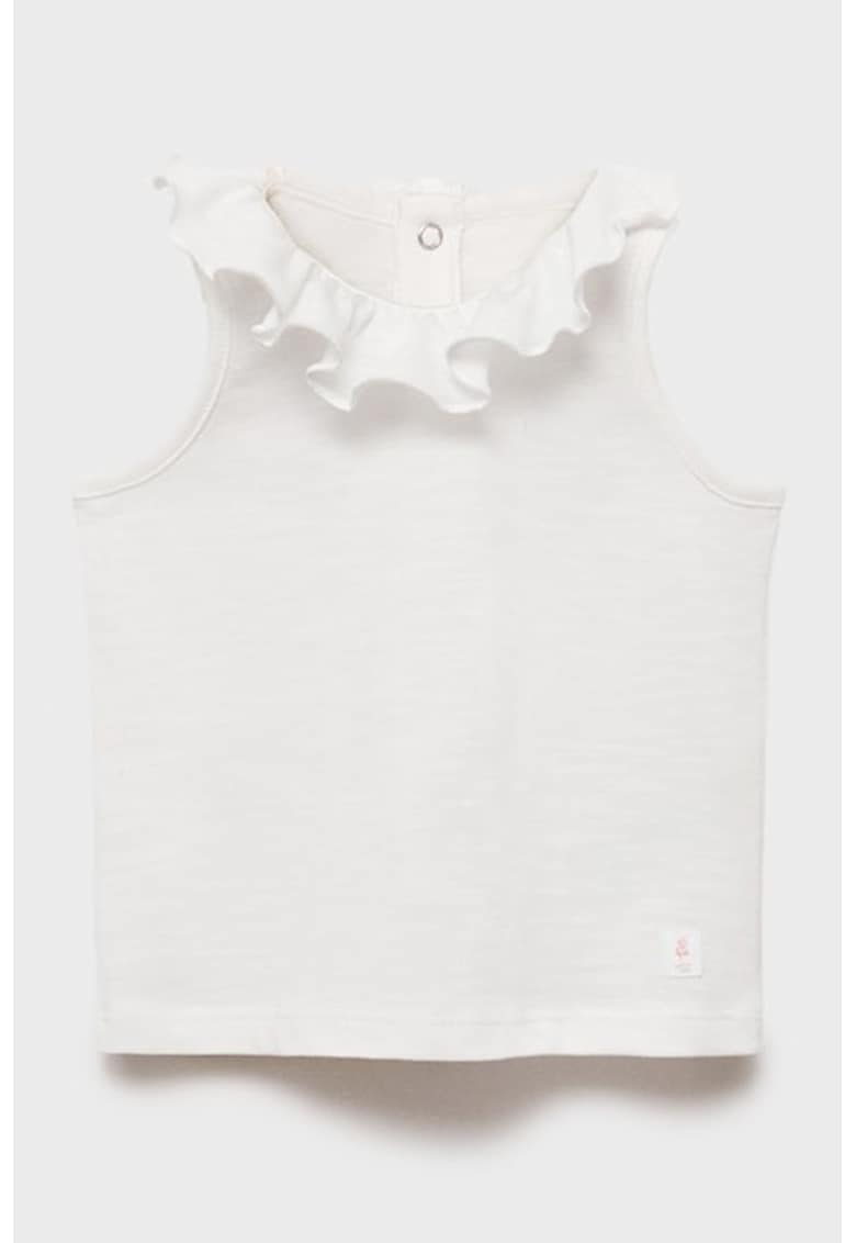 Top cu decolteu cu volane - Alb murdar