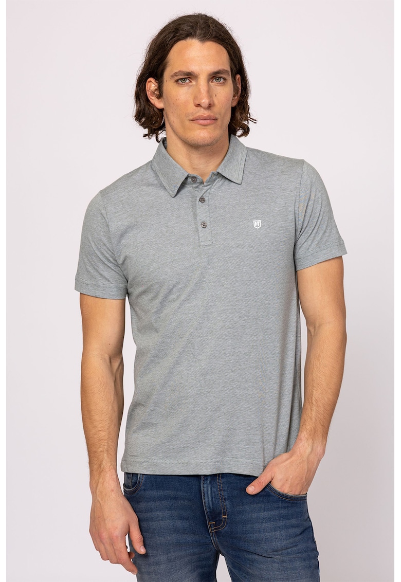 Tricou polo din bumbac Dodger - Gri deschis melange