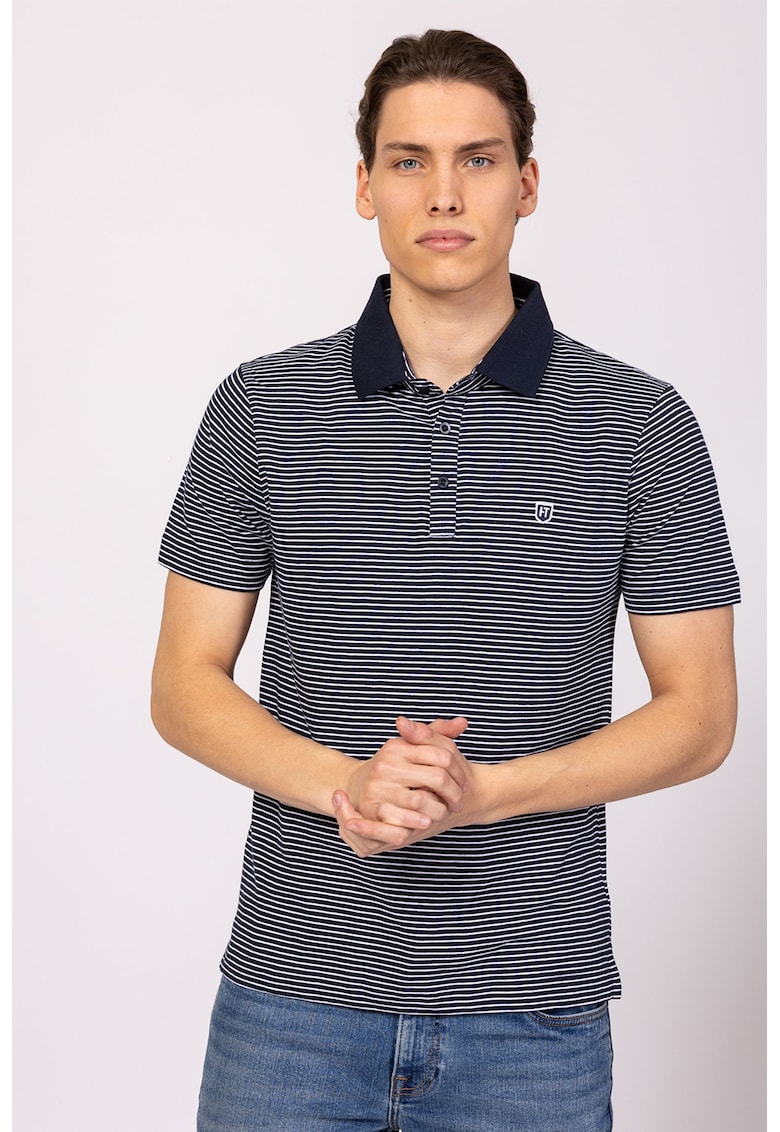 Tricou polo cambrat din bumbac