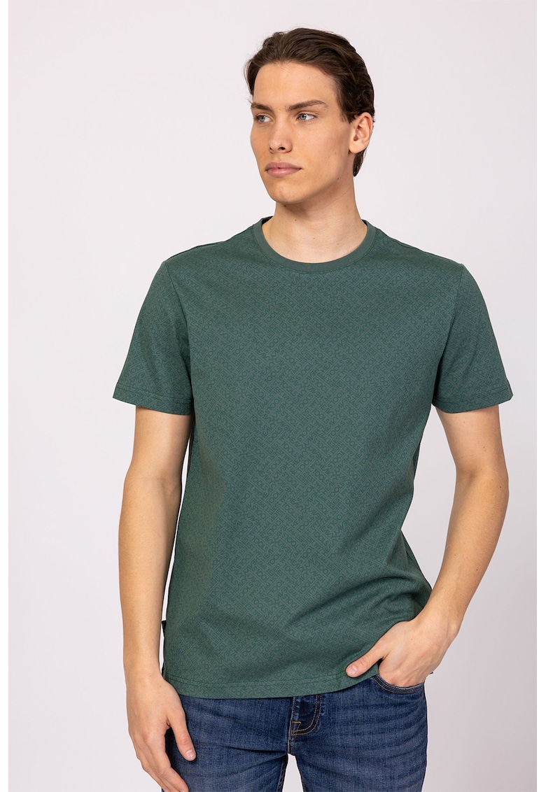 Tricou cu model uni Moscada - Verde englez