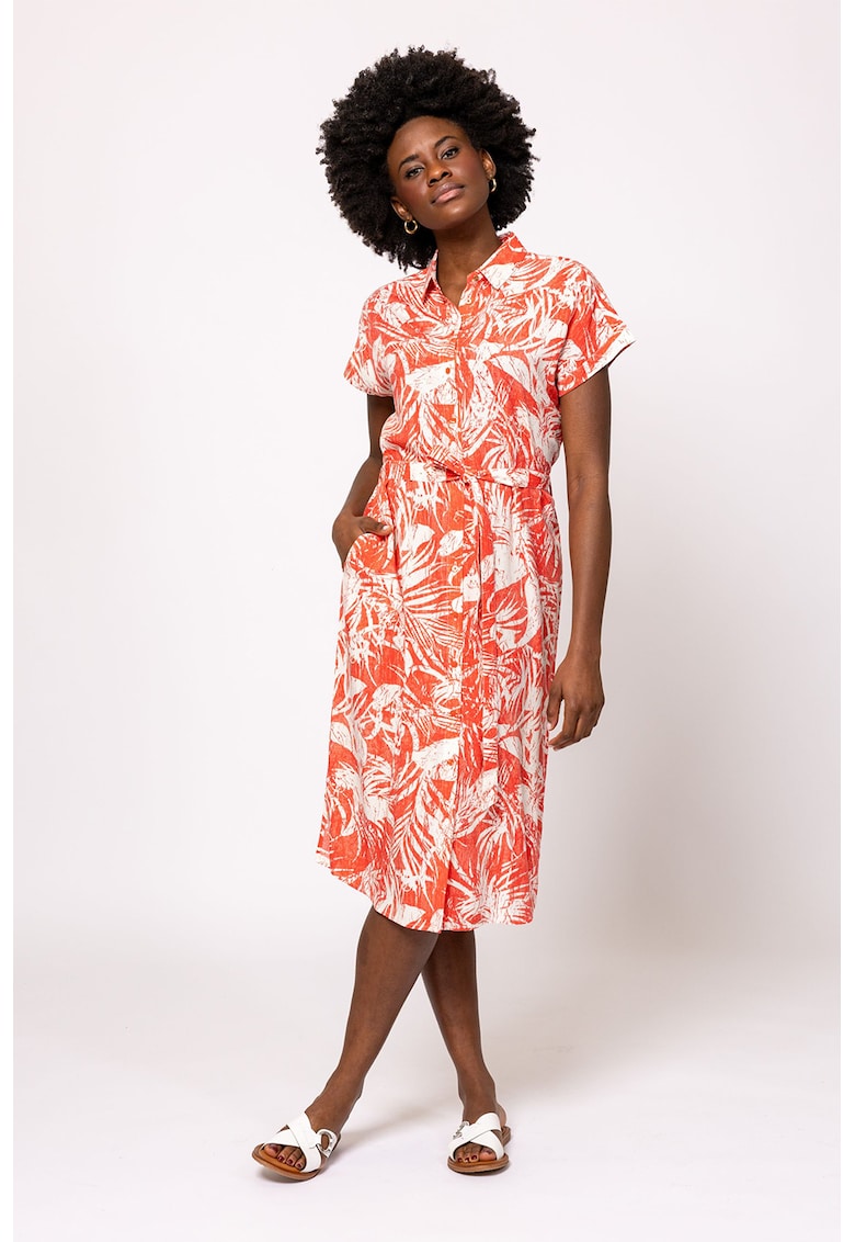 Rochie cu imprimeu si cordon in talie