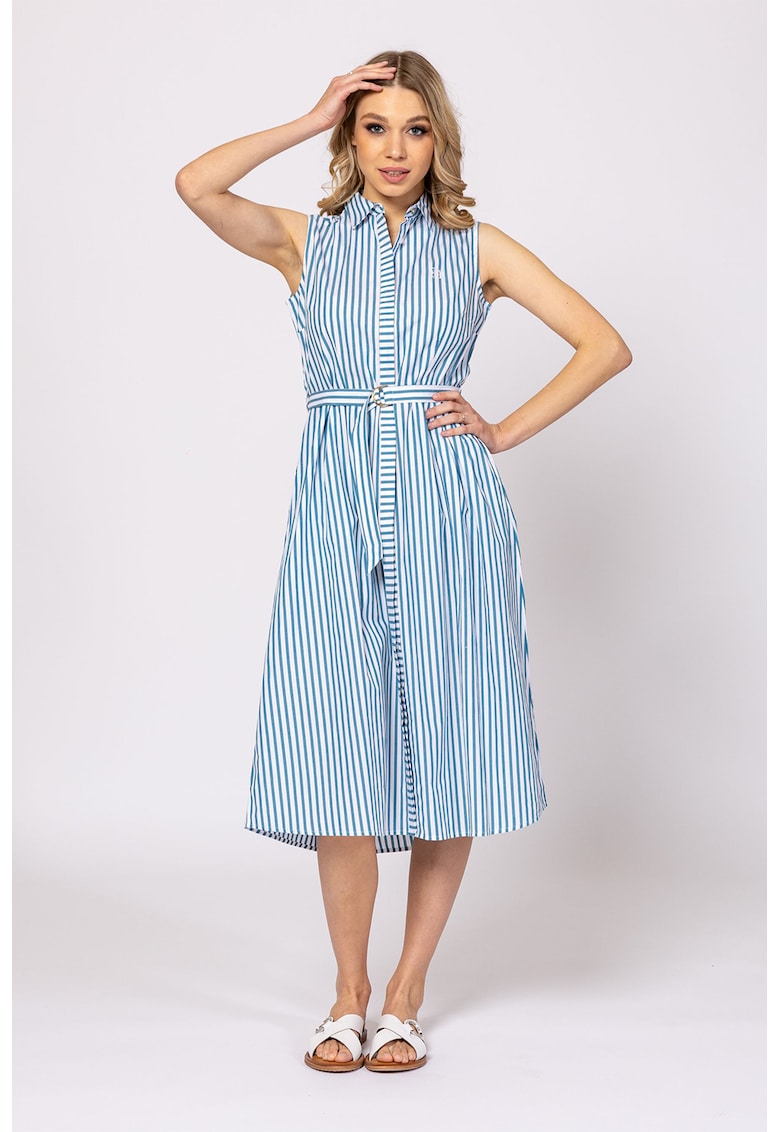 Rochie cu imprimeu - croiala in A si buzunare