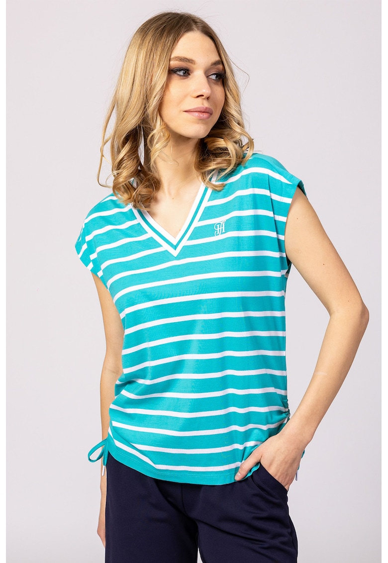 Tricou din amestec de modal cu decolteu in V Malky