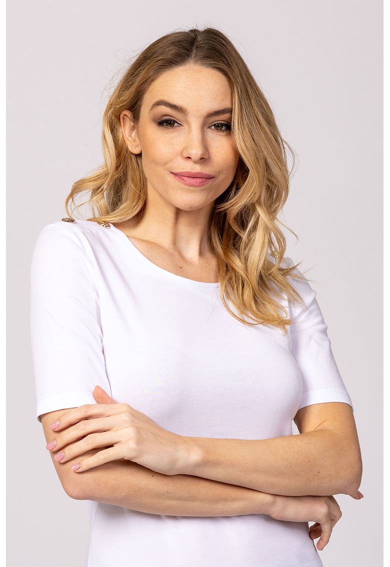 Tricou slim fit Morza - Alb murdar