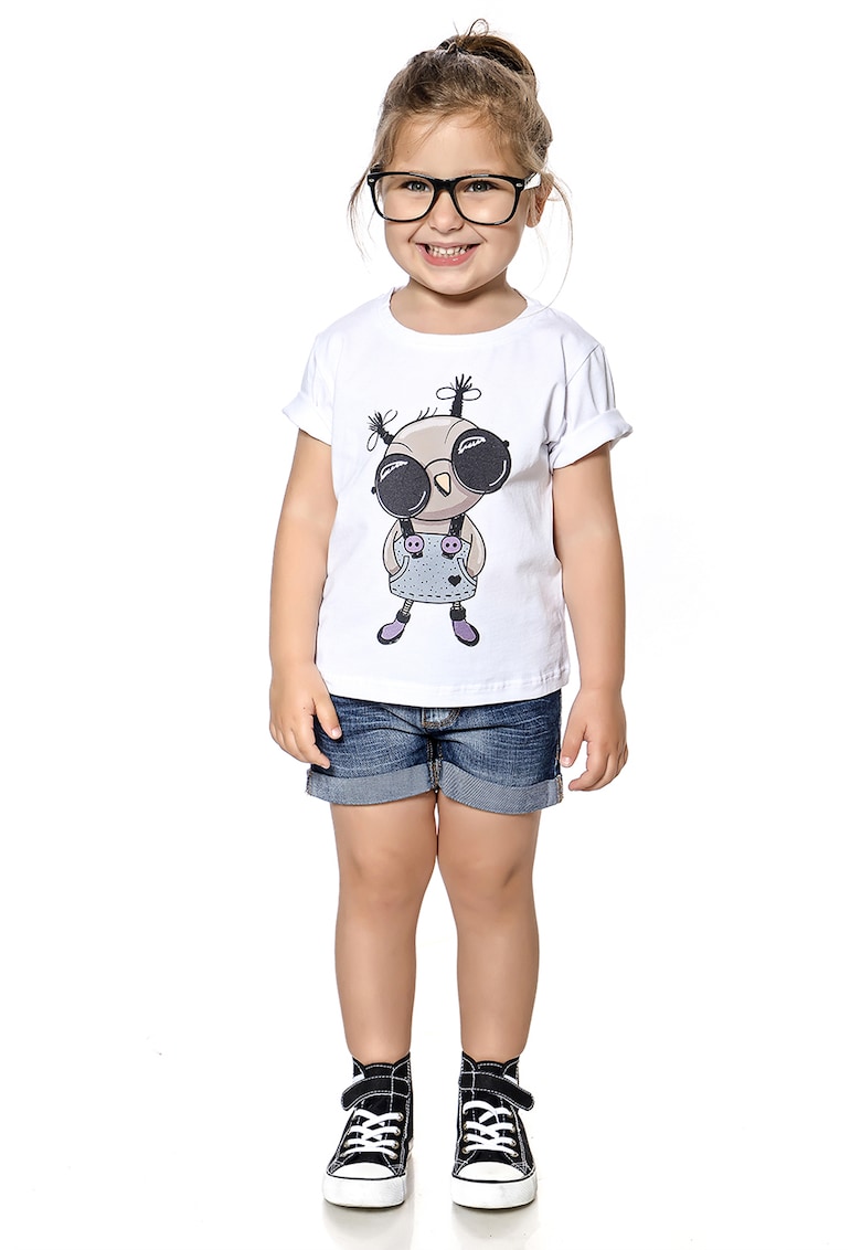 Tricou cu imprimeu grafic - Alb/Negru stins/Grej