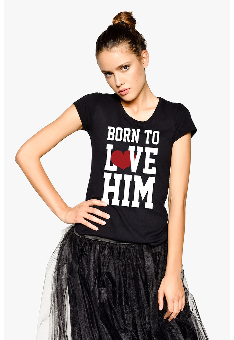 Tricou cambrat cu text Tricou cambrat cu text