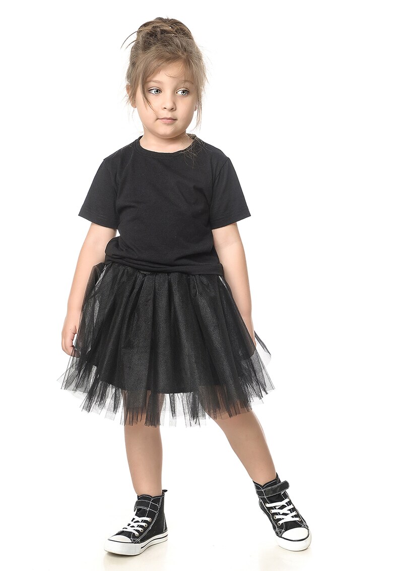 Tricou din bumbac cu imprimeu pe partea din spate - Negru/Alb optic