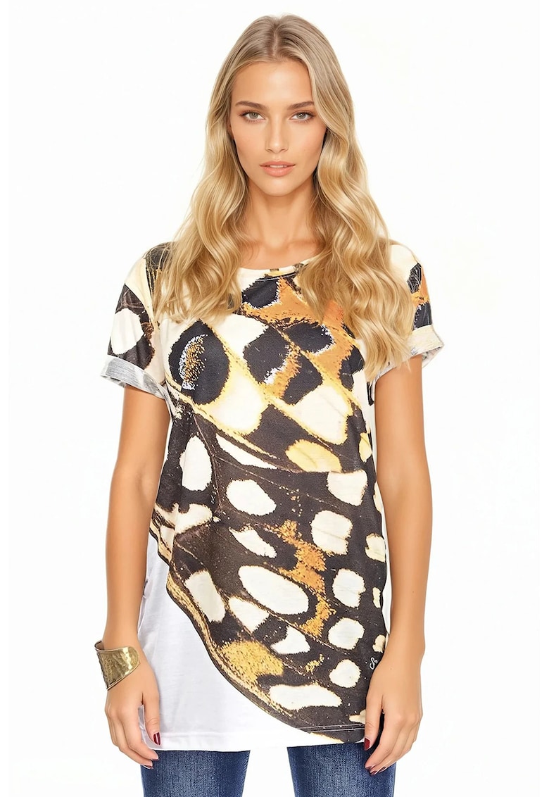 Tricou cu imprimeu cu fluturi