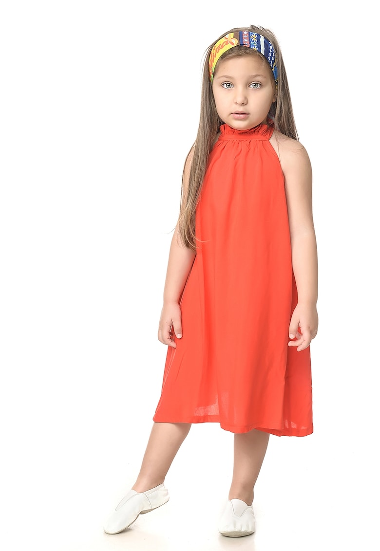 Rochie midi cu decolteu halter