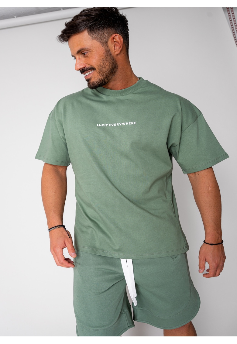 Set Kobe II tricou si pantalon scurt Oversized Dark Olive 15806