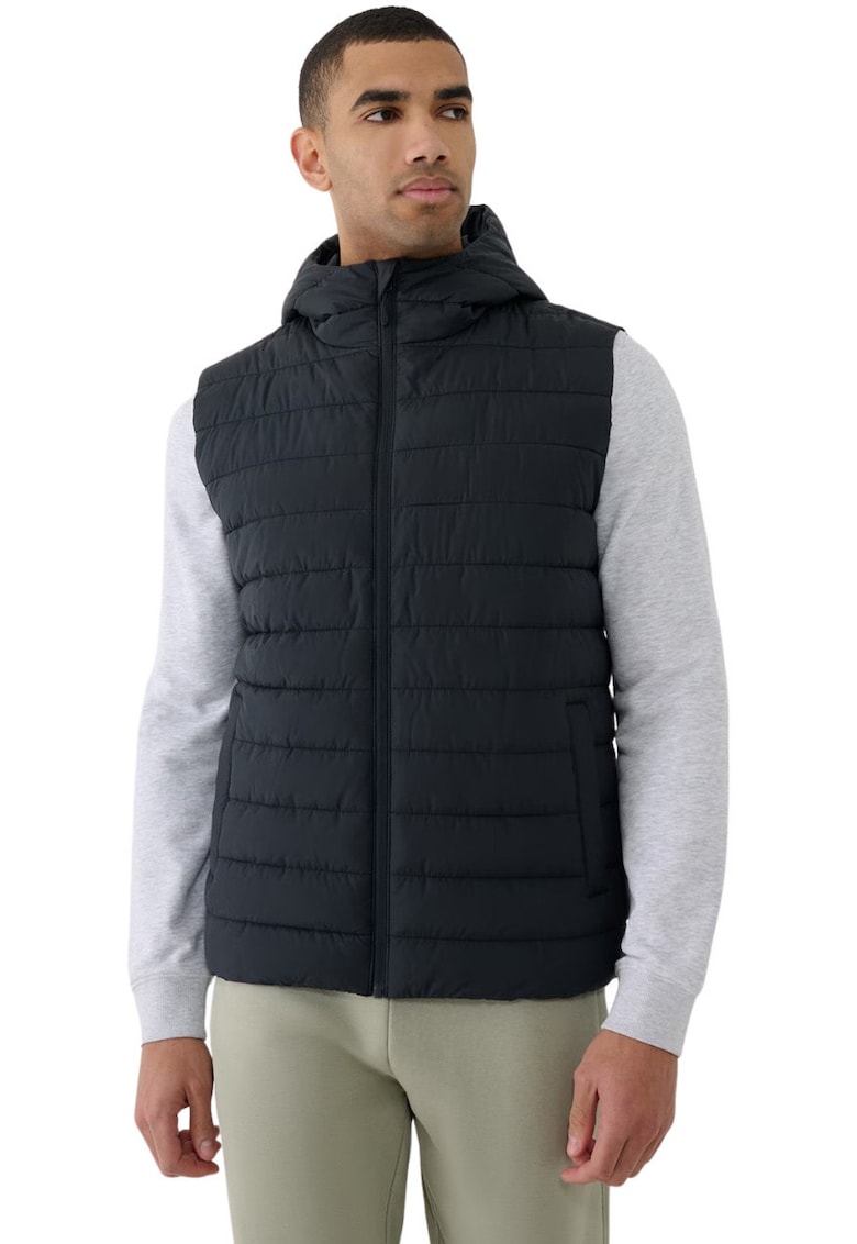 Vesta barbateasca M192 - negru intens - poliester - umplutura sintetica