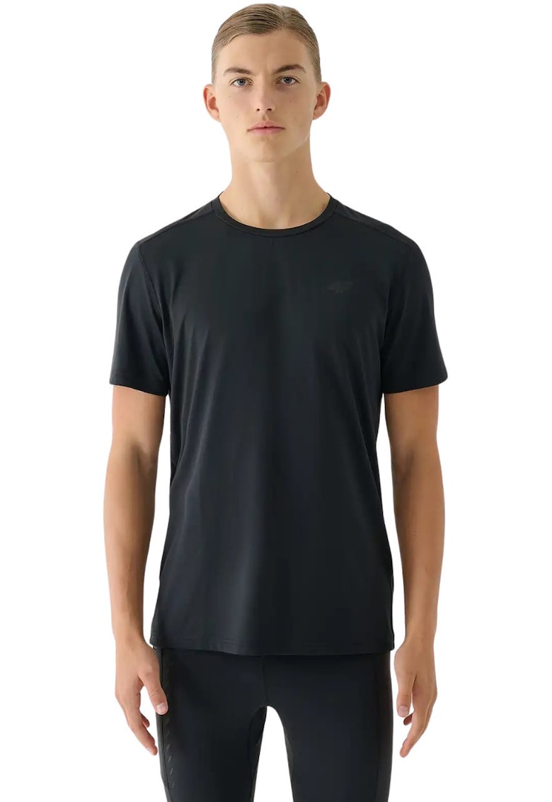 Tricou barbati negru - material elastic - poliester