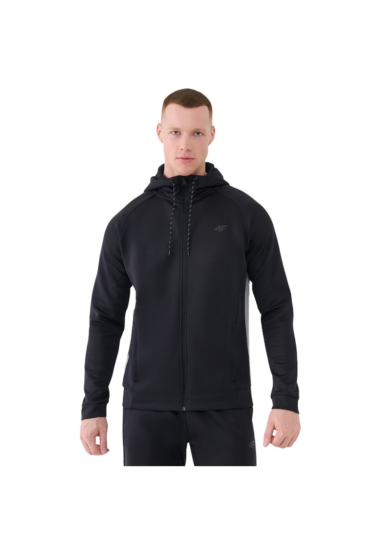 Hanorac sport barbati M513 - negru intens - material elastic - cu gluga