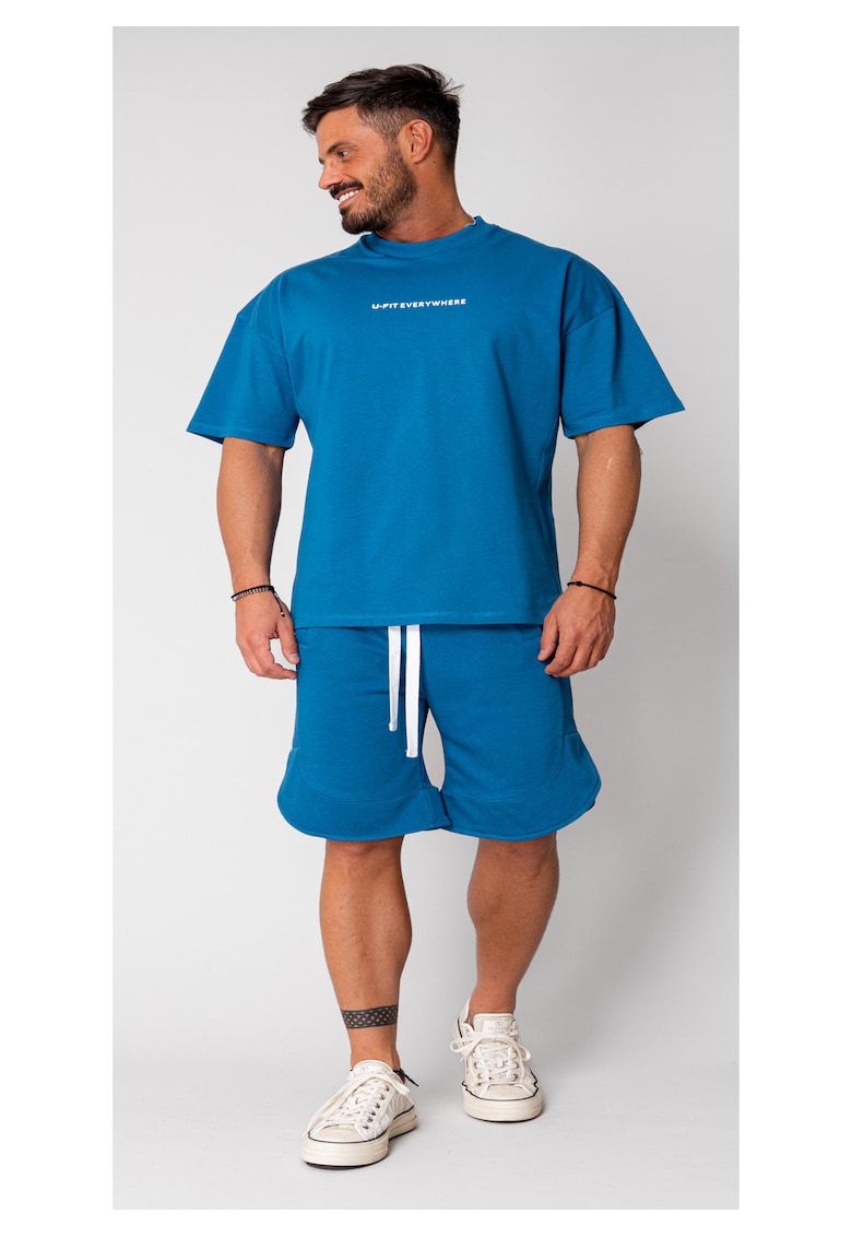 Set Kobe II tricou si pantalon scurt Oversized Peacock Blue 15810