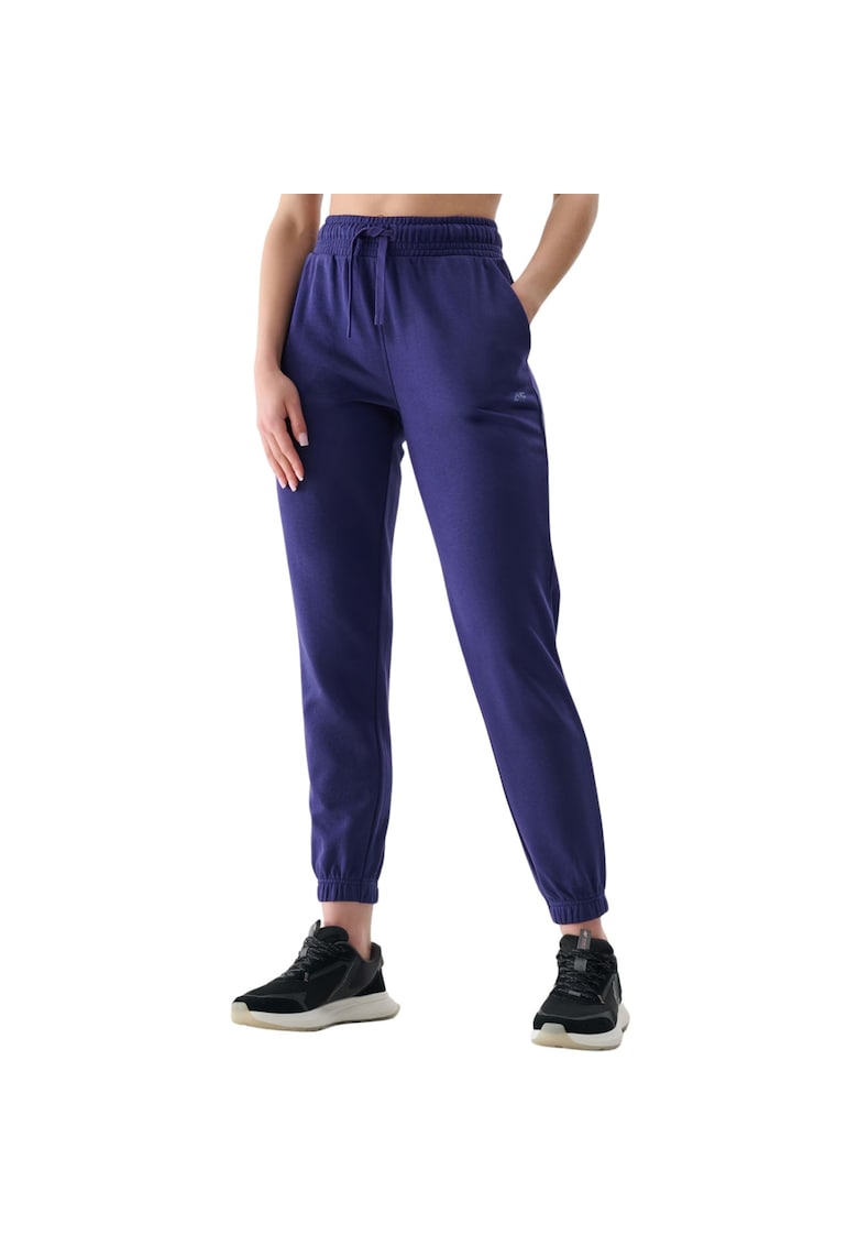 Pantaloni sport dama WMM00TTROF1138 - 4F - Bumbac/Poliester - Bleumarin