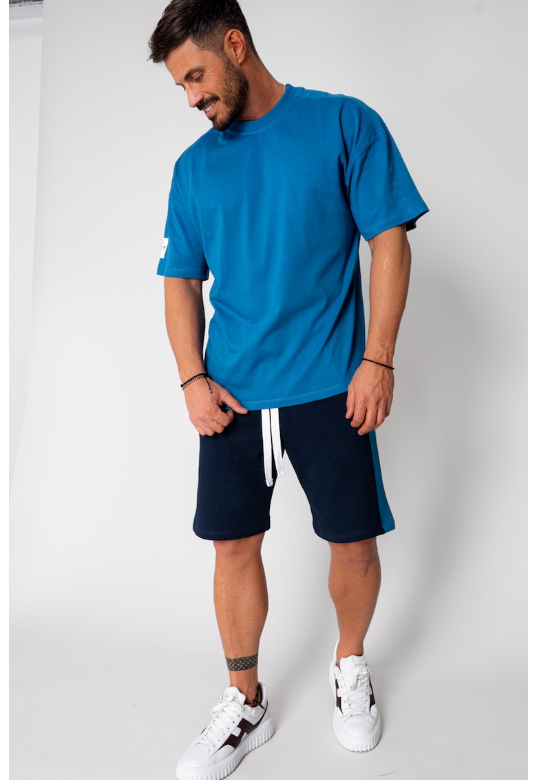 Set LeClub tricou oversized si pantalon scurt Duo Peacock Blue 15841