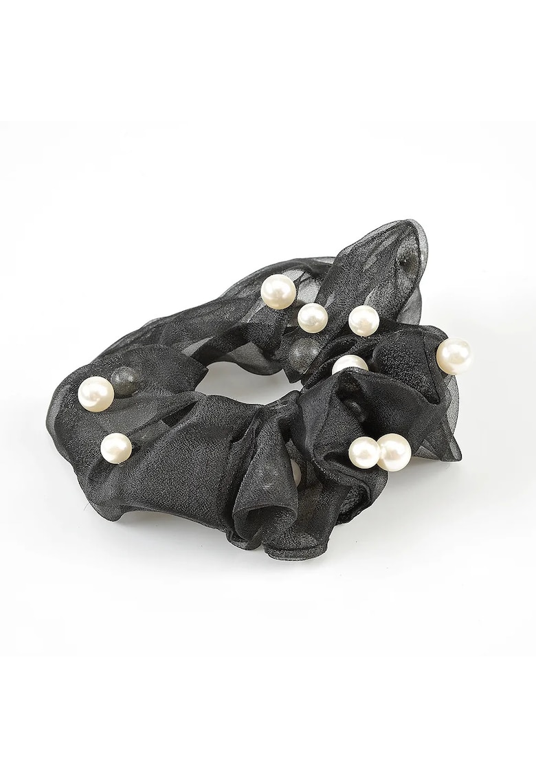 Elastic negru cu perle albe -  Paris