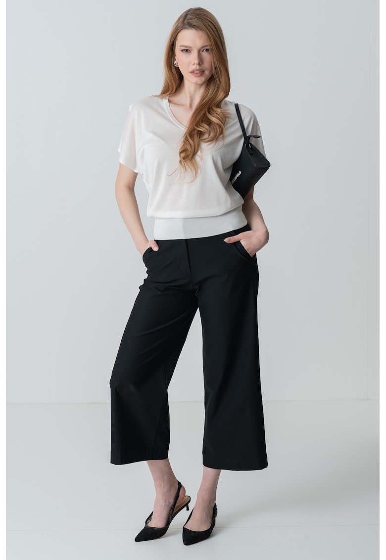 Tricou de lyocell cu decolteu in V
